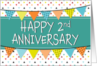 Employee 2nd Anniversary Colorful Triangles card