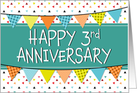Employee 3rd Anniversary Colorful Triangles card