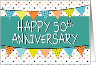 Employee 50th Anniversary Colorful Triangles card