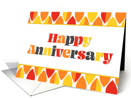 Employee Anniversary Bright Colors Red Orange Yellow card (1668026)