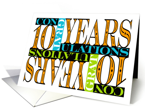Employee 10th Anniversary Congratulations Mosaic card (1669452)