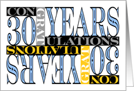 Employee 30th Anniversary Congratulations Mosaic card