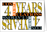 Employee 4th Anniversary Congratulations Mosaic card
