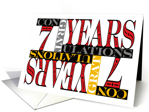 Employee 7th Anniversary Congratulations Mosaic card (1670552)