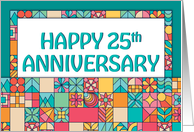 Employee 25th Anniversary Bright Squares Pattern card