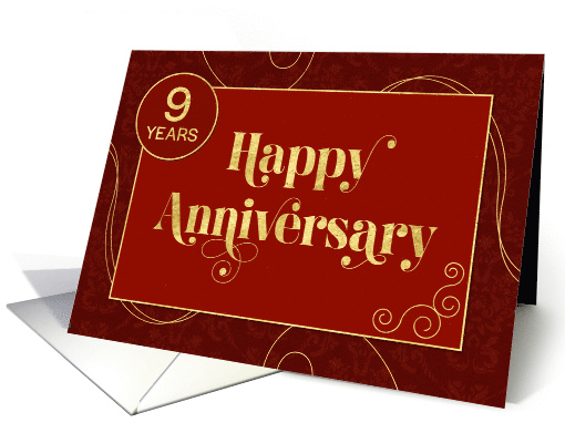 Employee 9th Anniversary Stylish Corporate card (1672666)