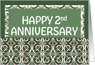 Employee 2nd Anniversary Green Pattern card