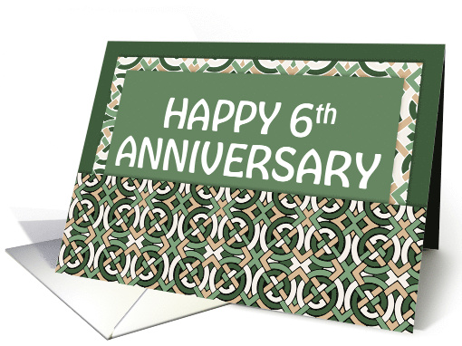 Employee 6th Anniversary Green Pattern card (1673254)