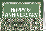 Employee 6th Anniversary Green Pattern card