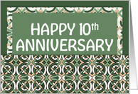 Employee 10th Anniversary Green Pattern card