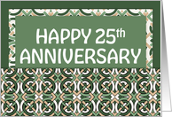 Employee 25th Anniversary Green Pattern card