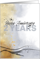 Employee 2nd Anniversary Artistic Ink Abstract card