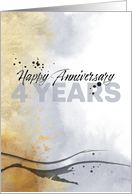 Employee 4th Anniversary Artistic Ink Abstract card