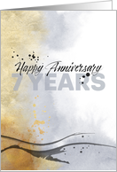 Employee 7th Anniversary Artistic Ink Abstract card