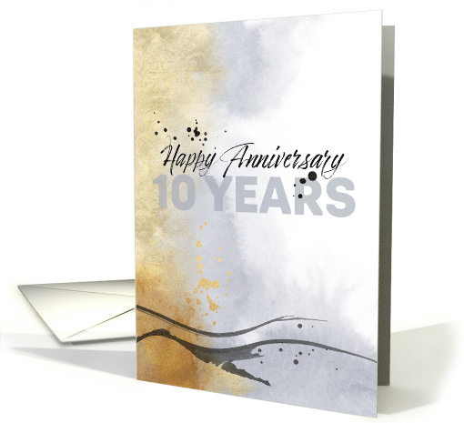 Employee 10th Anniversary Artistic Ink Abstract card (1674080)