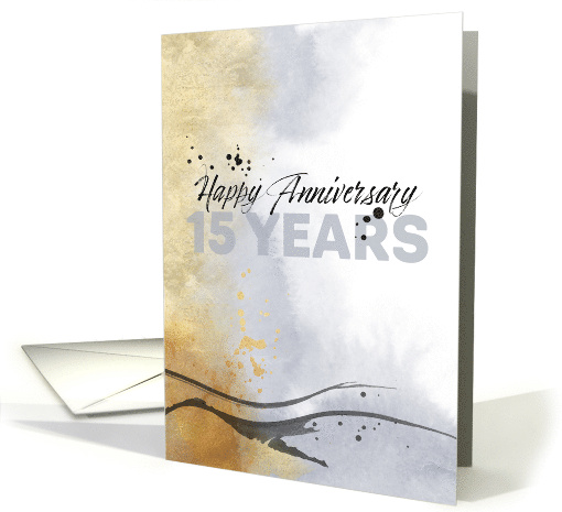 Employee 15th Anniversary Artistic Ink Abstract card (1674082)