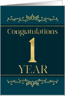 Employee 1st Anniversary Stylish Formal Elegant Jade card