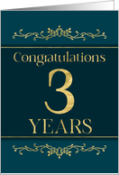 Employee 3rd Anniversary Stylish Formal Elegant Jade card