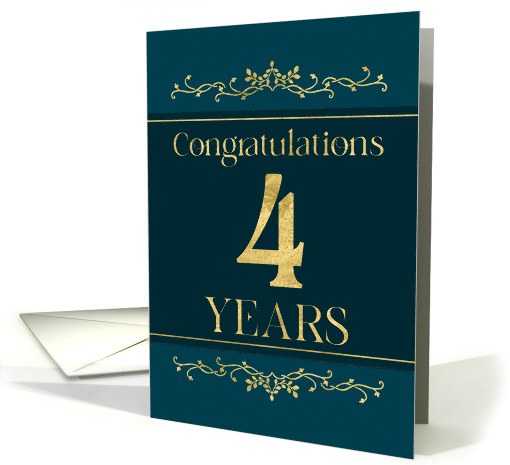 Employee 4th Anniversary Stylish Formal Elegant Jade card (1674166)