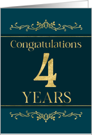 Employee 4th Anniversary Stylish Formal Elegant Jade card