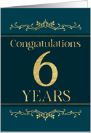 Employee 6th Anniversary Stylish Formal Elegant Jade card