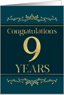 Employee 9th Anniversary Stylish Formal Elegant Jade card