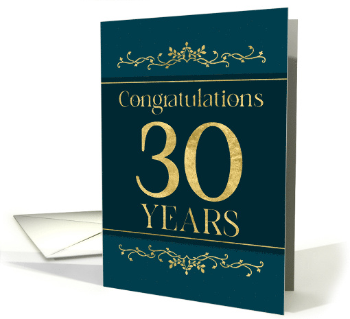 Employee 30th Anniversary Stylish Formal Elegant Jade card (1674194)