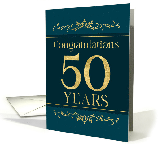 Employee 50th Anniversary Stylish Formal Elegant Jade card (1674202)