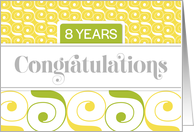 Employee 8th Anniversary Typography and Swirls card