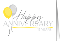 Employee 15th Anniversary Font Duo and Balloons card