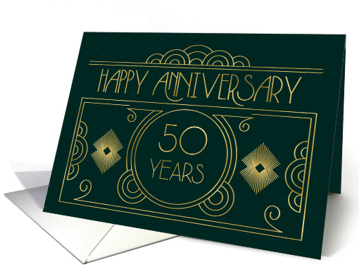 Employee 50th Anniversary Art Deco card (1677524)
