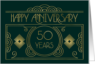 Employee 50th Anniversary Art Deco card
