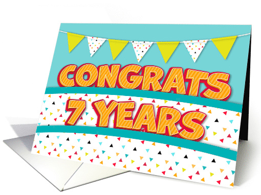 Employee 7th Anniversary Fun Bright and Bunting card (1679880)