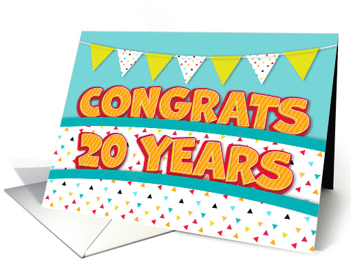 Employee 20th Anniversary Fun Bright and Bunting card (1679994)