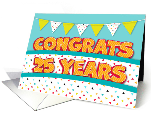 Employee 25th Anniversary Fun Bright and Bunting card (1679996)