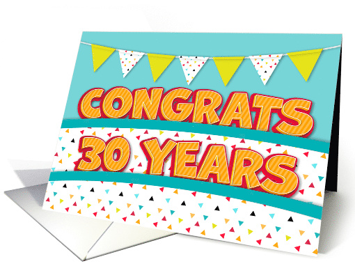 Employee 30th Anniversary Fun Bright and Bunting card (1679998)