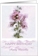 Happy Birthday Aunt Custom Relation Name Pink Flowers card