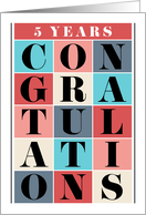 Employee 5th Anniversary Congratulations Grid card