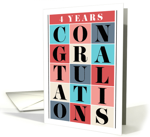 Employee 4th Anniversary Congratulations Grid card (1682604)