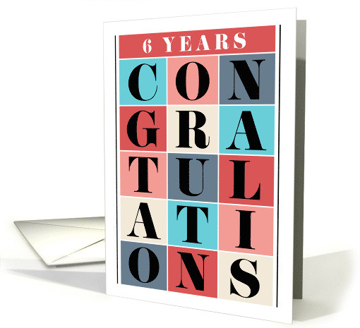 Employee 6th Anniversary Congratulations Grid card (1682606)