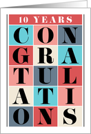 Employee 10th Anniversary Congratulations Grid card