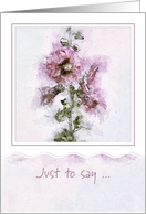 Pink Watercolor Flowers Blank Note card