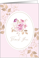 Pretty Pale Pink Flowers Thank You for Help and Kindness card