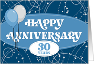 Employee 30th Anniversary Balloons and Pattern card