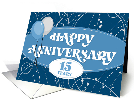 Employee 15th Anniversary Balloons and Pattern card (1684038)