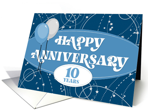 Employee 10th Anniversary Balloons and Pattern card (1684040)