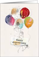 Employee Anniversary Digital Scrapbook Style with Balloons card
