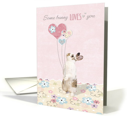 Cute Bunny Funny Valentine's Day Some Bunny Loves You card (1690916)