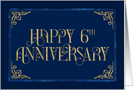 Employee 6th Anniversary Fabulous Font card