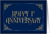 Employee 1st Anniversary Fabulous Font card